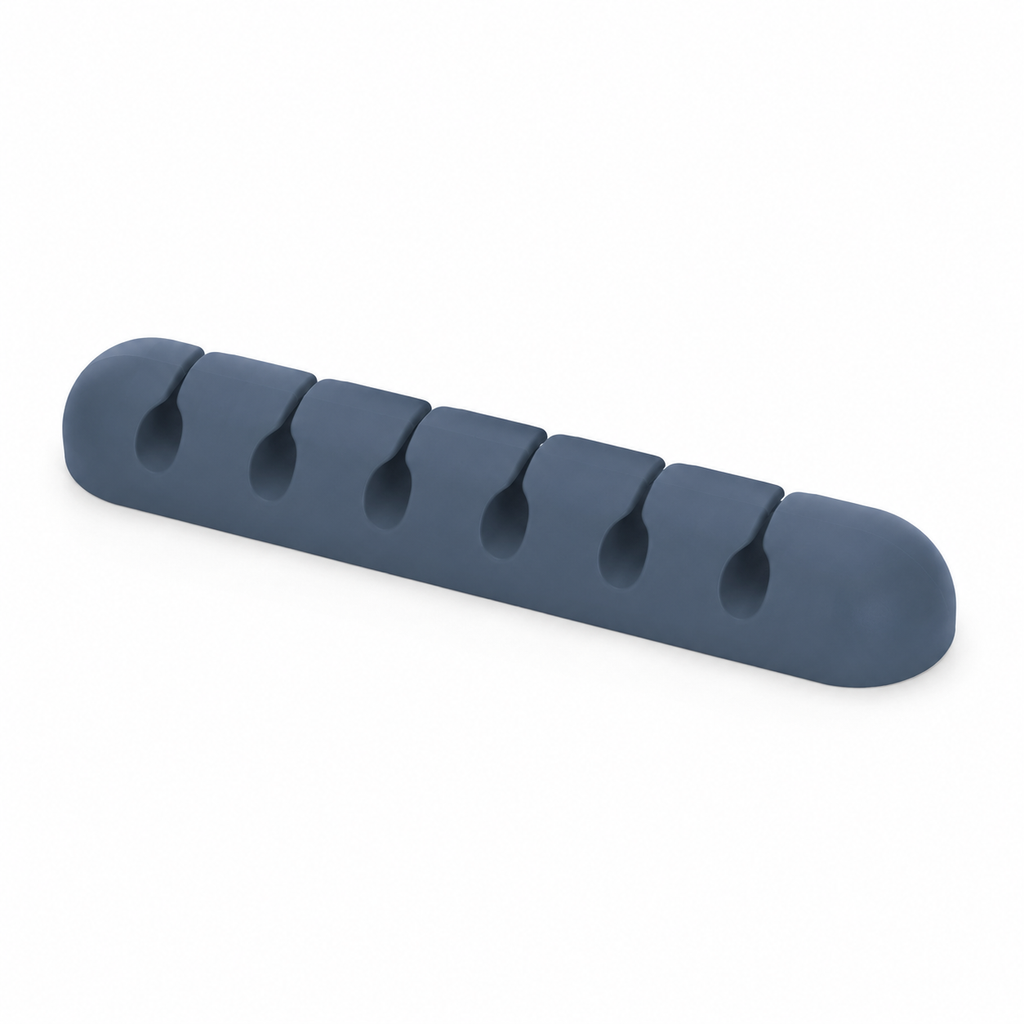 CableNest Seven-Slot Silicone Cable Organizer – white background product view