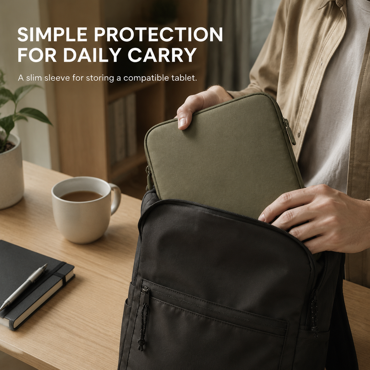 EdgeGuard Padded Tablet Sleeve – lifestyle view