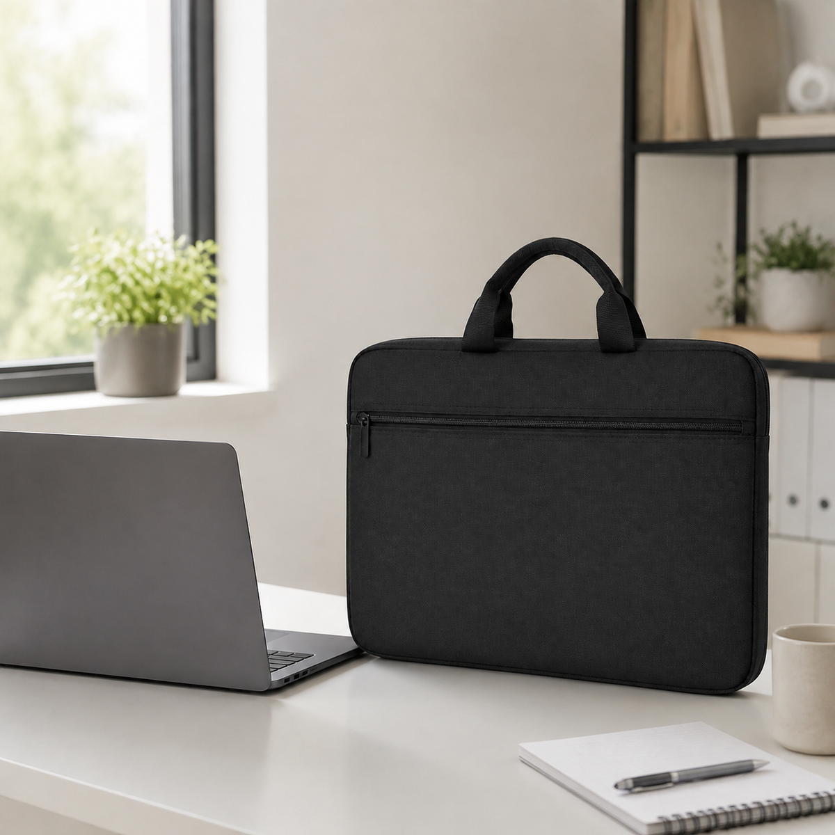 CarryShield Water-Resistant Laptop Sleeve with Carry Handles – lifestyle view