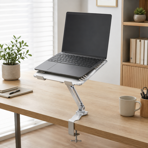 ClampLift Adjustable Desk-Mount Laptop Stand – lifestyle view
