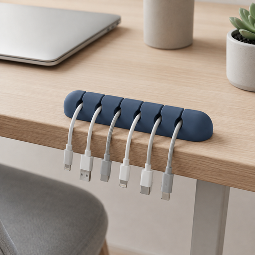 CableNest Seven-Slot Silicone Cable Organizer – lifestyle view