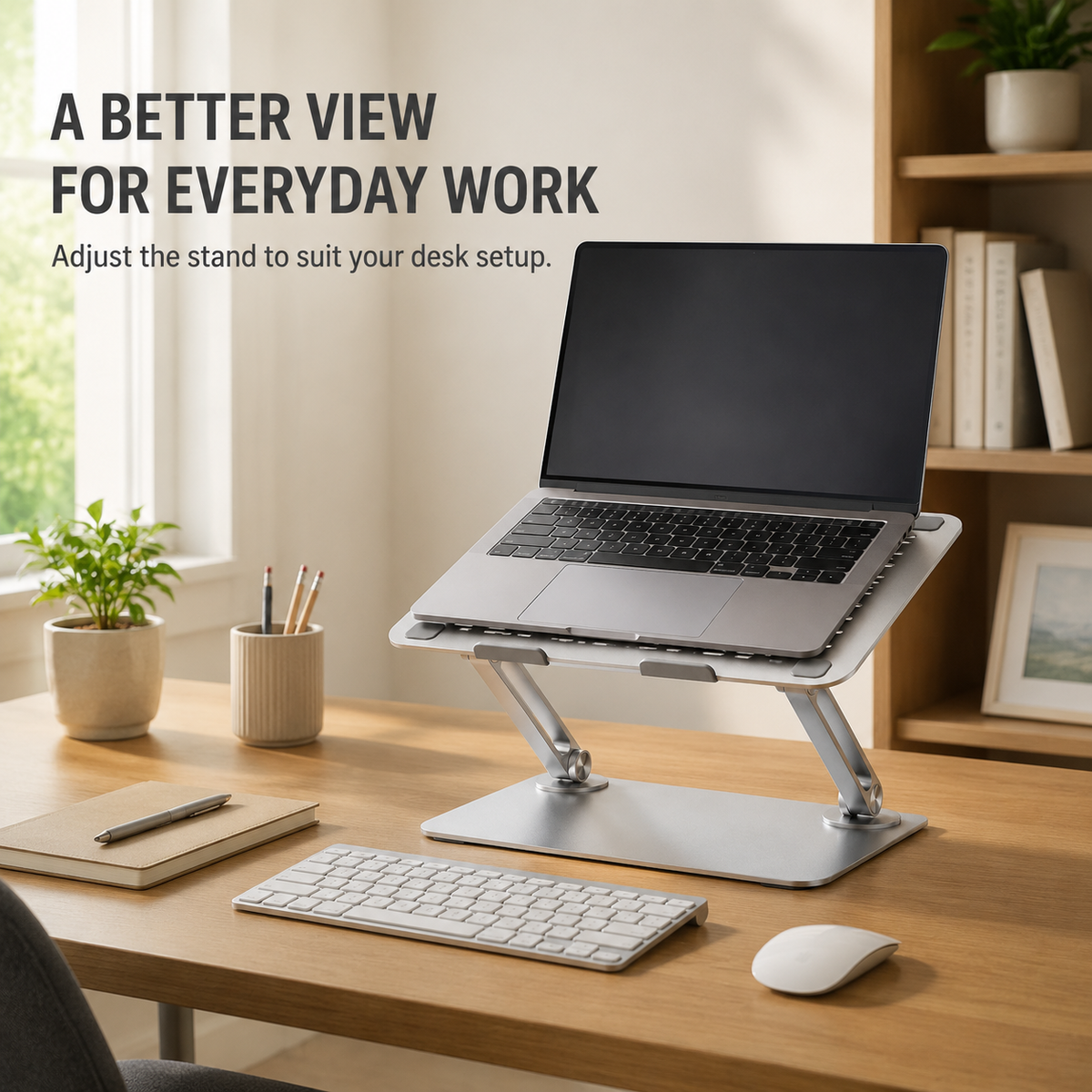 RiseVent Adjustable Ventilated Laptop Riser – lifestyle view