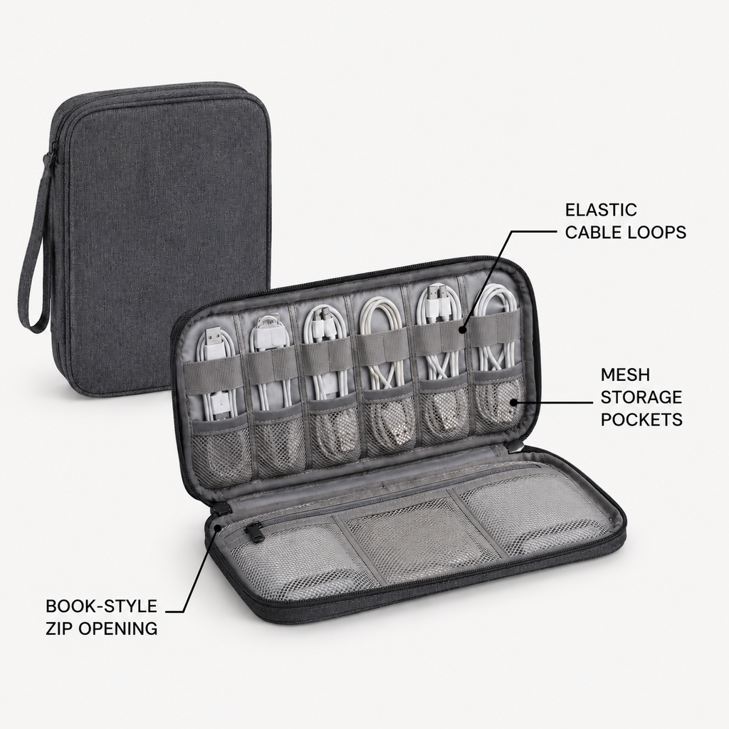 RouteFold Tech Accessory Organizer – feature view