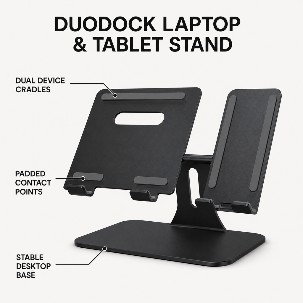 DuoDock Laptop and Tablet Stand – feature view
