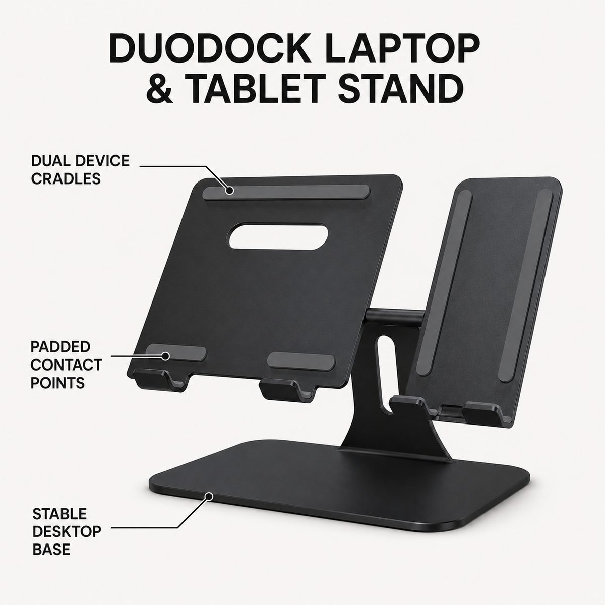DuoDock Laptop and Tablet Stand – feature view