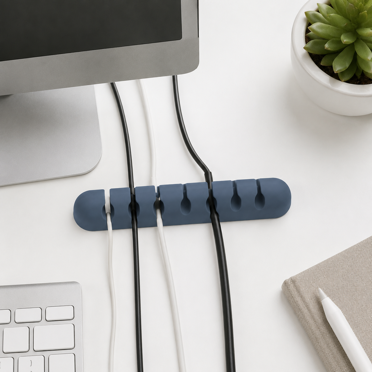 CableNest Seven-Slot Silicone Cable Organizer – feature view