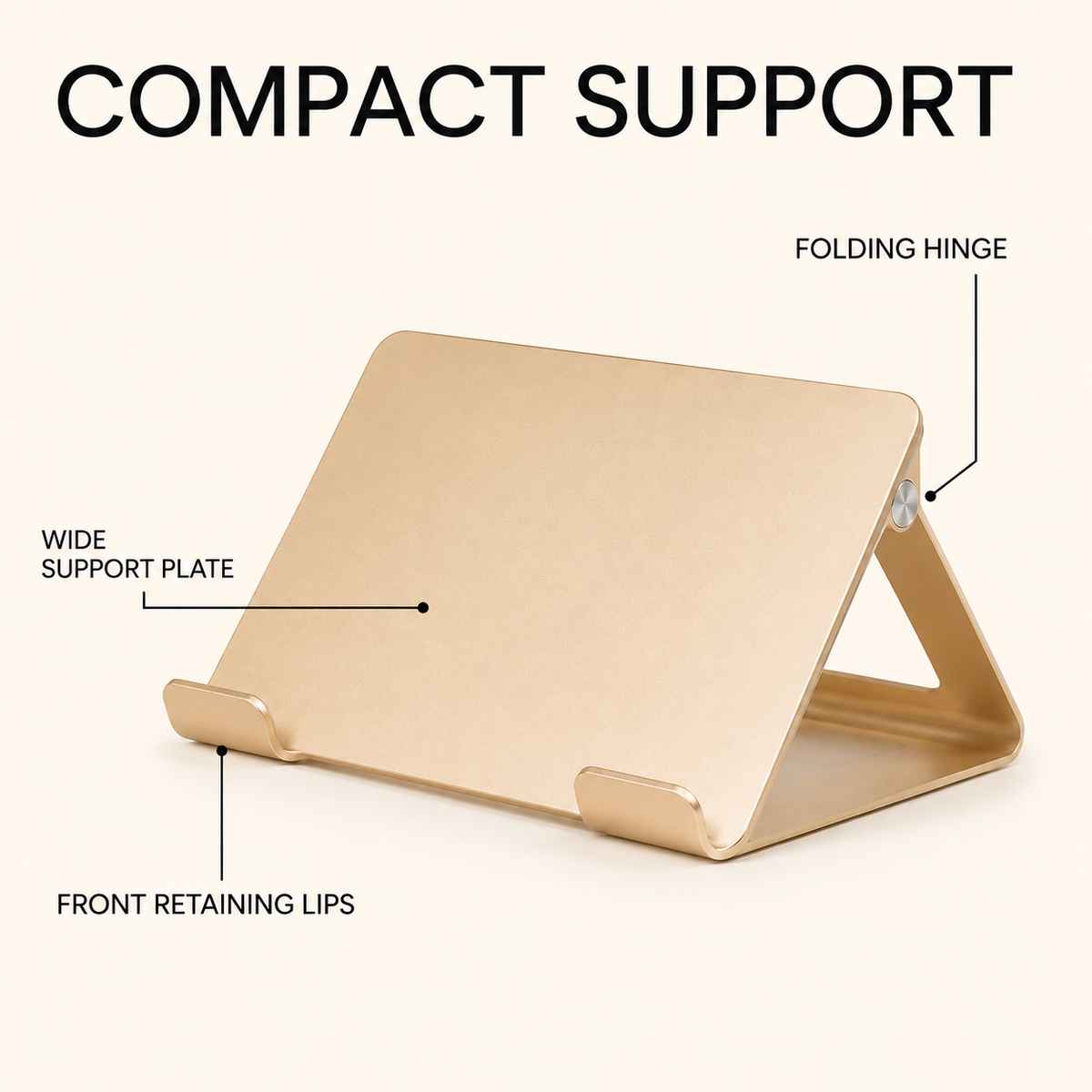 FoldRest Compact Aluminum Laptop Stand – size and fit view