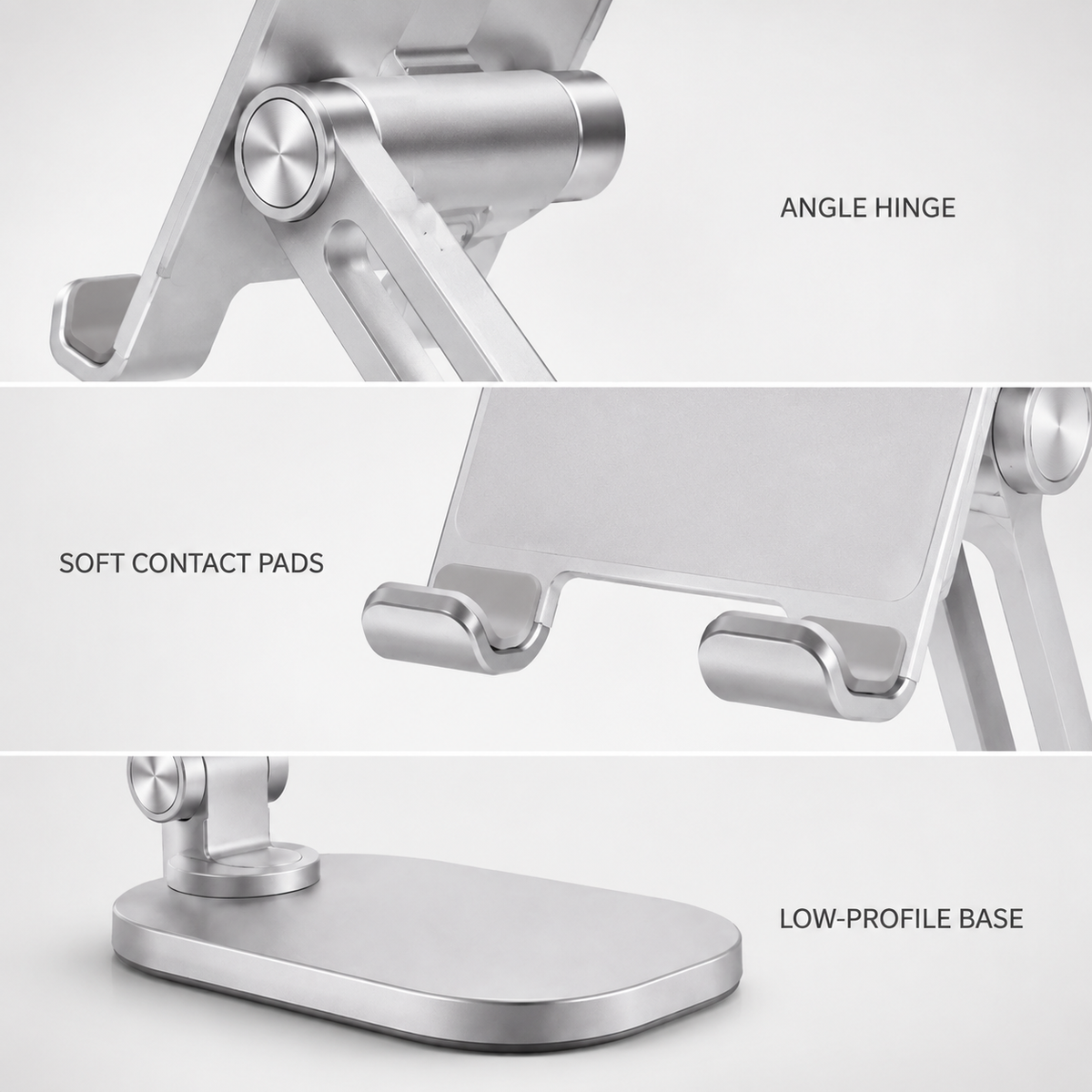 PivotBase Adjustable Phone and Tablet Stand – detail view