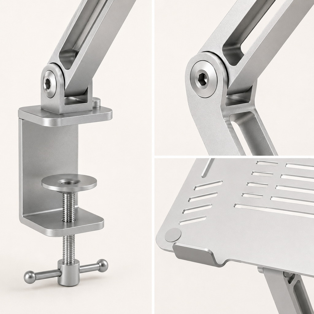 ClampLift Adjustable Desk-Mount Laptop Stand – detail view