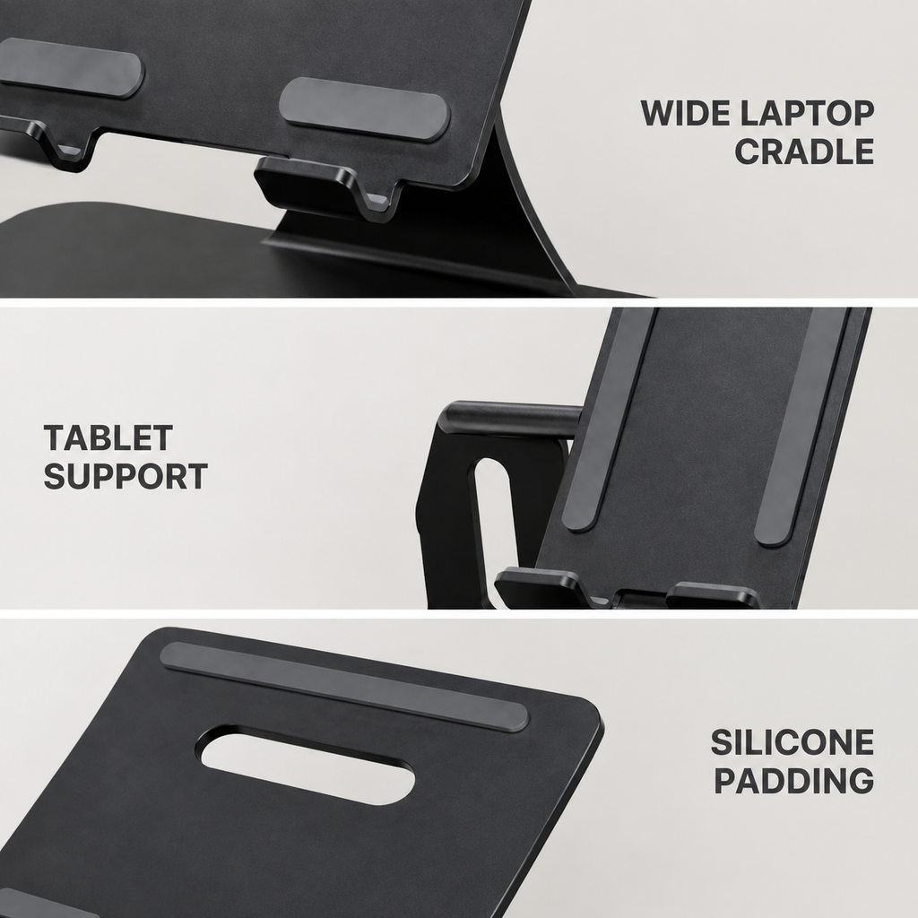DuoDock Laptop and Tablet Stand – detail view