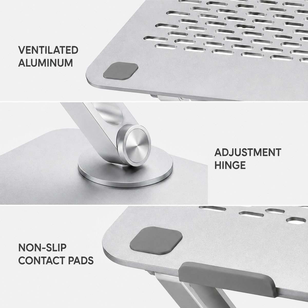 RiseVent Adjustable Ventilated Laptop Riser – detail view