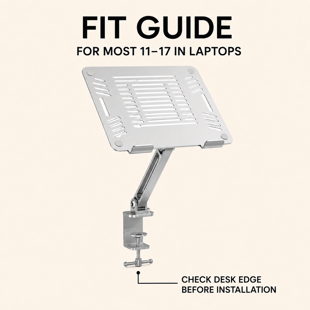 ClampLift Adjustable Desk-Mount Laptop Stand – usage and fit guide